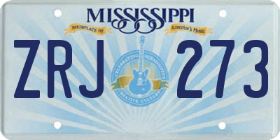 MS license plate ZRJ273