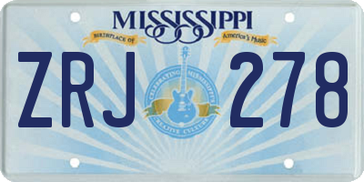 MS license plate ZRJ278
