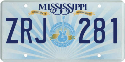 MS license plate ZRJ281
