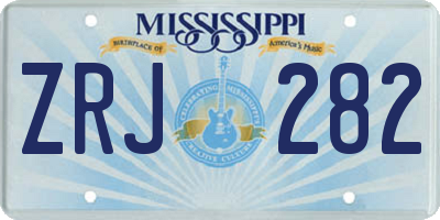 MS license plate ZRJ282