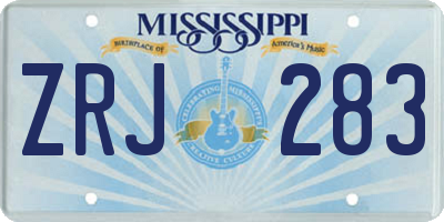 MS license plate ZRJ283