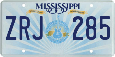 MS license plate ZRJ285
