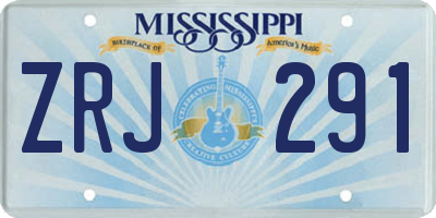 MS license plate ZRJ291