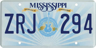 MS license plate ZRJ294