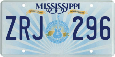 MS license plate ZRJ296