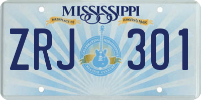 MS license plate ZRJ301