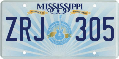 MS license plate ZRJ305