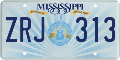 MS license plate ZRJ313