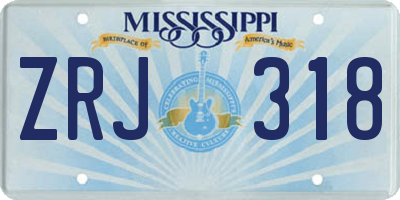 MS license plate ZRJ318