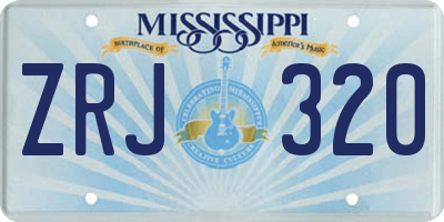 MS license plate ZRJ320
