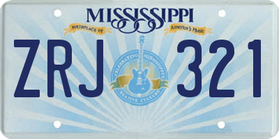 MS license plate ZRJ321