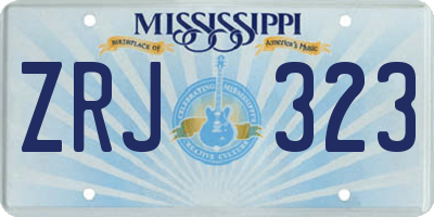 MS license plate ZRJ323