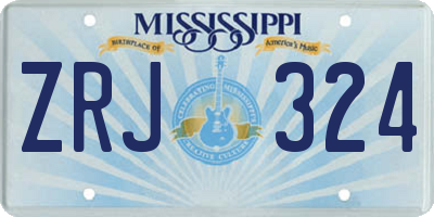 MS license plate ZRJ324