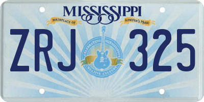 MS license plate ZRJ325