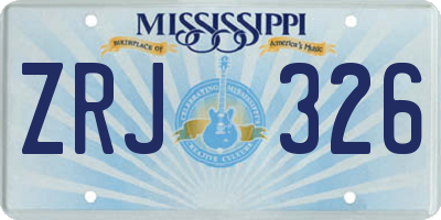 MS license plate ZRJ326