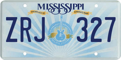 MS license plate ZRJ327