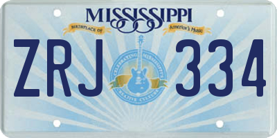 MS license plate ZRJ334