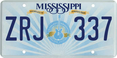 MS license plate ZRJ337