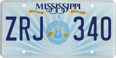 MS license plate ZRJ340