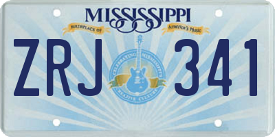 MS license plate ZRJ341