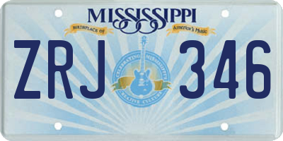 MS license plate ZRJ346