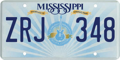 MS license plate ZRJ348