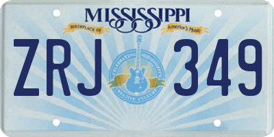 MS license plate ZRJ349