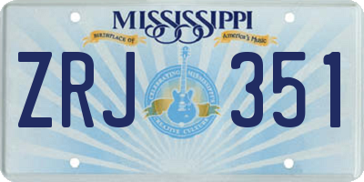 MS license plate ZRJ351