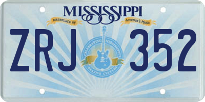 MS license plate ZRJ352