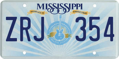 MS license plate ZRJ354