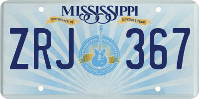 MS license plate ZRJ367