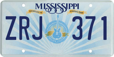 MS license plate ZRJ371