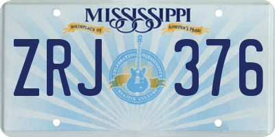 MS license plate ZRJ376