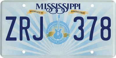 MS license plate ZRJ378