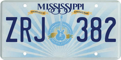 MS license plate ZRJ382