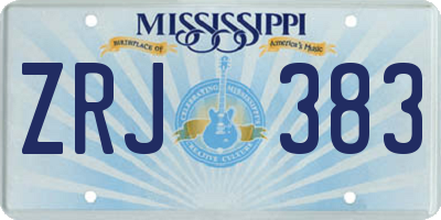 MS license plate ZRJ383