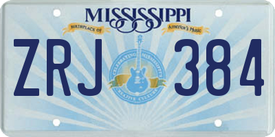 MS license plate ZRJ384