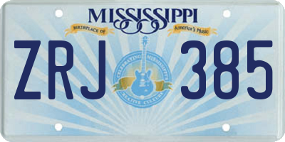 MS license plate ZRJ385