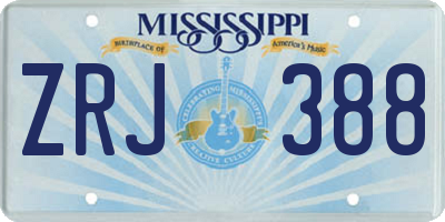 MS license plate ZRJ388