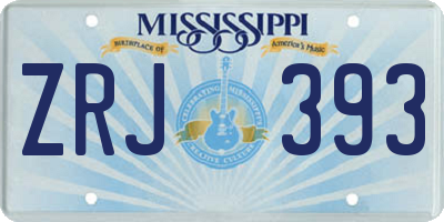 MS license plate ZRJ393