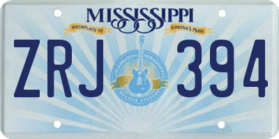 MS license plate ZRJ394