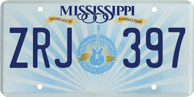 MS license plate ZRJ397