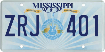 MS license plate ZRJ401