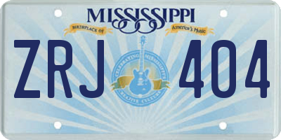 MS license plate ZRJ404