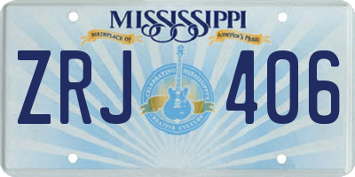 MS license plate ZRJ406