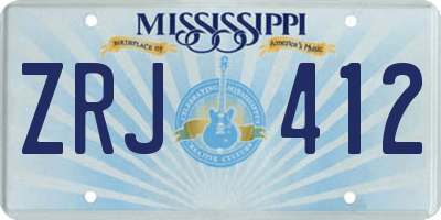 MS license plate ZRJ412