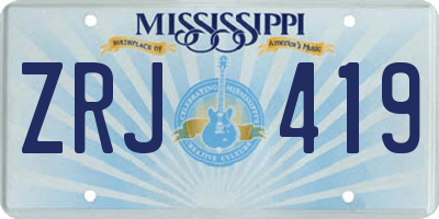 MS license plate ZRJ419