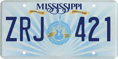 MS license plate ZRJ421