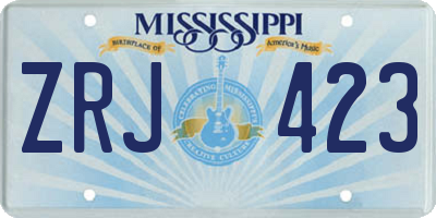 MS license plate ZRJ423