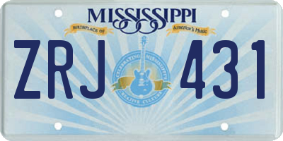MS license plate ZRJ431